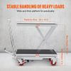 VEVOR Hydraulic Lift Table Cart, 500lbs Capacity 28.5" Lifting Height, Manual Single Scissor Lift Table with 4 Wheels and Non-slip Pad