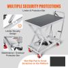 VEVOR Hydraulic Lift Table Cart, 500lbs Capacity 28.5" Lifting Height, Manual Single Scissor Lift Table with 4 Wheels and Non-slip Pad