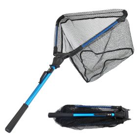 Foldable Fishing Net With Aluminum Alloy Rod EVA Handle Durable 5MM Hexagonal Nano Coating Nylon Mesh Collapsible Landing Net Safe Fish Catching or Re (Type: Fishing Net)